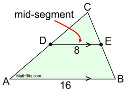 MidSegments in Triangles  MathBitsNotebook Geo  CCSS Math