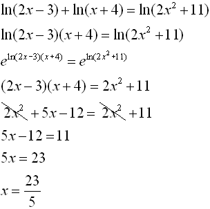 logarithmic equation