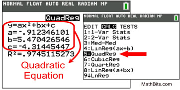 ti 84 calculator online residuals