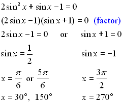 Solving deals trig equations