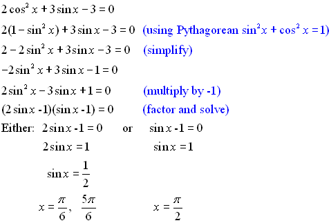 Trig equations deals