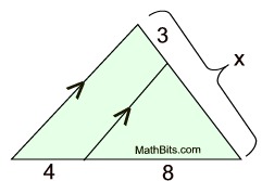Side Splitter Theorem Practice - MathBitsNotebook(Geo - CCSS Math)